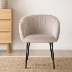 Banak Nilsa Chaise en velours gris