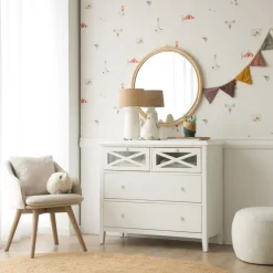 Enfant Banak Niza Commode en bois laqué blanc