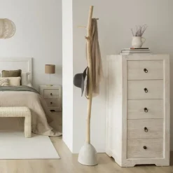 Banak Oblak Commode en bois massif blanc shabby