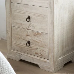 Banak Oblak Commode en bois massif blanc shabby