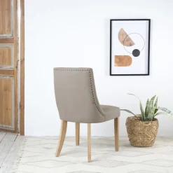 Banak Pack 6 chaises bimba rembourrée gris