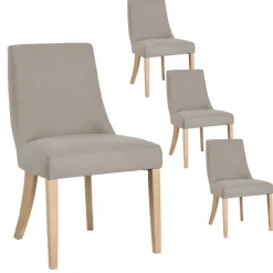 Banak Pack 4 chaises bimba rembourrée gris