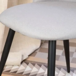 Banak Pack 4 chaises curie rembourrée gris