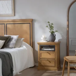 Banak Parma Table de chevet en bois massif de manguier et métal