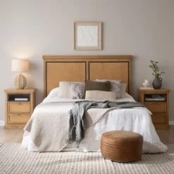 Banak Parma Table de chevet en bois massif de manguier et métal