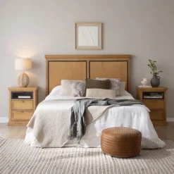 Banak Parma T&ecirc;te de lit en bois massif de manguier et métal pour lit de 150 et 160