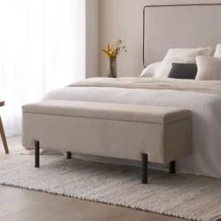 Banak Raisa Banc avec coffre de rangement rembourré