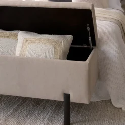 Banak Raisa Banc avec coffre de rangement rembourré