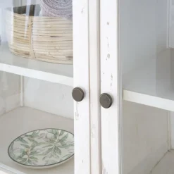 Banak Samet Vitrine en bois massif avec 9 portes en verre