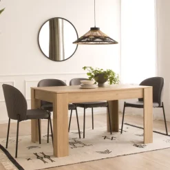 Banak Selena Table &agrave; manger rectangulaire extensible 140/200 en couleur naturelle