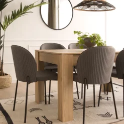 Banak Selena Table &agrave; manger rectangulaire extensible 140/200 en couleur naturelle