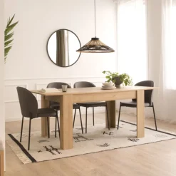 Banak Selena Table &agrave; manger rectangulaire extensible 140/200 en couleur naturelle