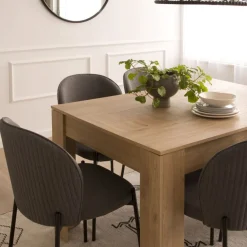 Banak Selena Table &agrave; manger rectangulaire extensible 140/200 en couleur naturelle