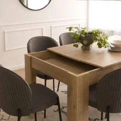 Banak Selena Table &agrave; manger rectangulaire extensible 140/200 en couleur naturelle