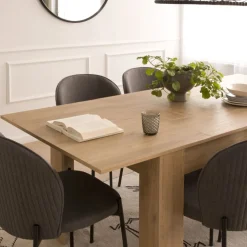 Banak Selena Table &agrave; manger rectangulaire extensible 140/200 en couleur naturelle