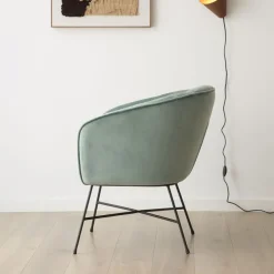 Banak Sigrid Fauteuil en velours vert d'eau