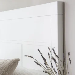 Banak Sisal T&ecirc;te de lit en bois laqué blanc pour lit de 150 et 160