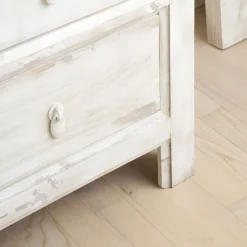Banak Soho Commode en bois massif de couleur blanc décapé