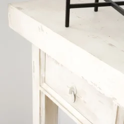 Banak Soho Meuble d'entrée en bois massif en blanc décapé