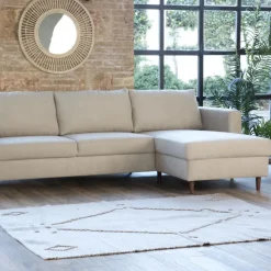Banak Vinson Canapé d'angle réversible 3 places beige