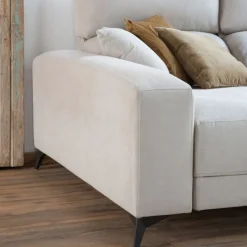 Banak Zent Canapé d'angle réversible 4 places beige avec rangement